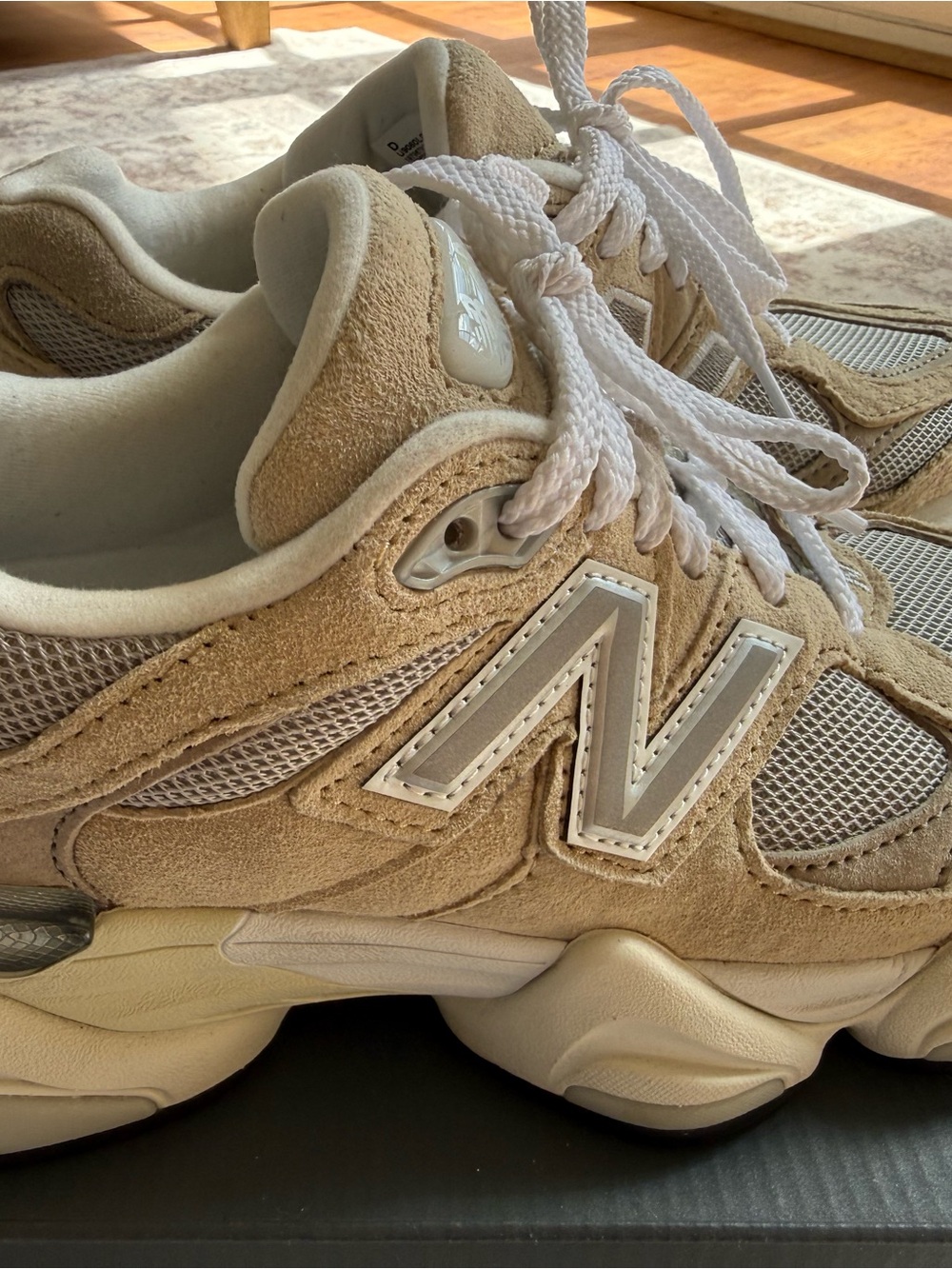New Balance Women's Beige and Gray Athletic Sneakers - Picture 2 of 8